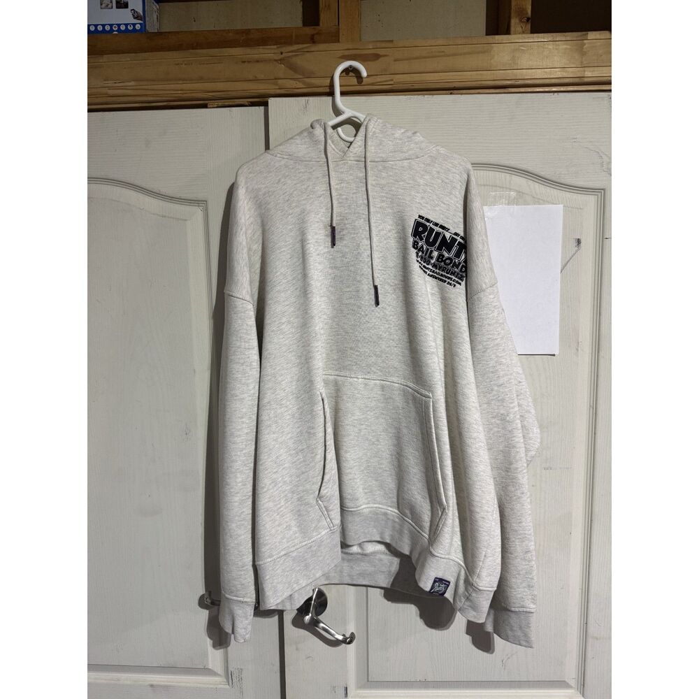 Runtz Bail Bonds Graphic Hoodie Men's 3XL Oatmeal Grey Rare Streetwear Vintage
